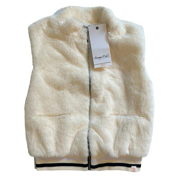 NWT Sovereign Code Girls' Hermine Faux Fur Vest Off White 7 - Picture 1 of 7